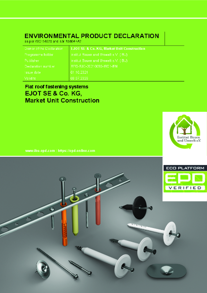 EJOT EPD Flat Roof Fastening Systems