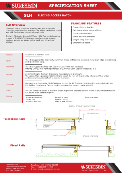 Sliding Hatch for Roof Access