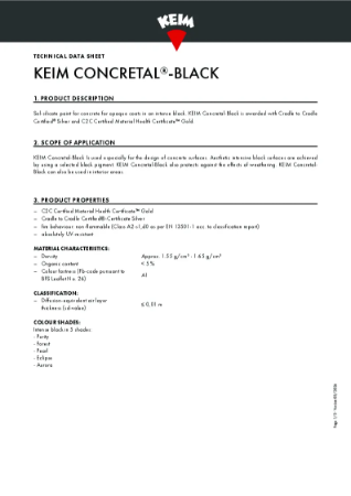 Keim Concretal Black Technical Data Sheet