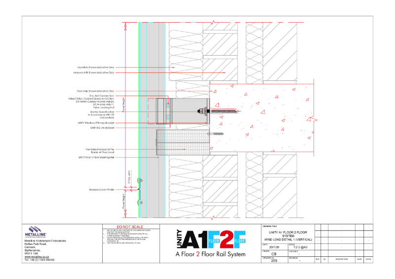 UNITY A1 FLOOR 2 FLOOR
SYSTEM
WIND LOAD DETAIL 1 (VERTICAL)