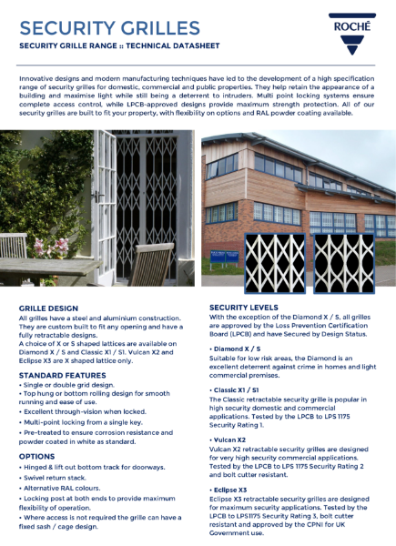 Security Grilles Datasheet