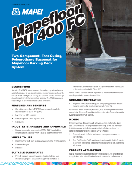Mapefloor PU 400 FC