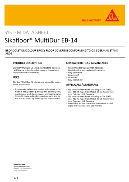 System Data Sheet - Sikafloor MultiDur EB-14