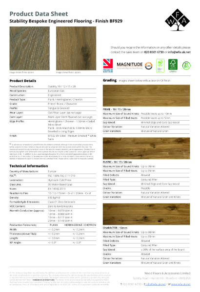 BF929 Magnitude Data Sheet