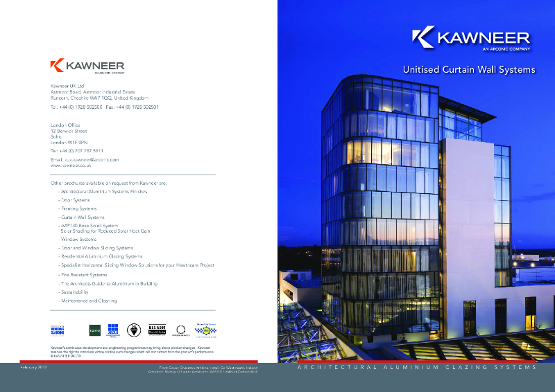 Kawneer Unitised Curtain Wall Systems Brochure