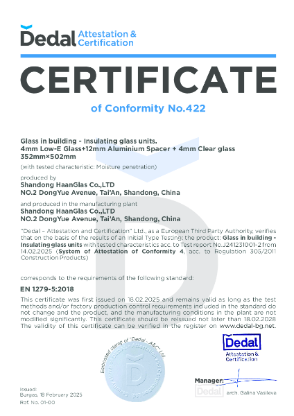 Certificate of Conformity