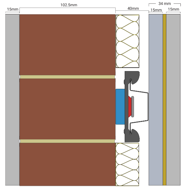 iKoustic® Acoustic Solid Wall Systems Technical Drawing