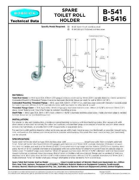 Technical Data Sheet B-541 and B-5416