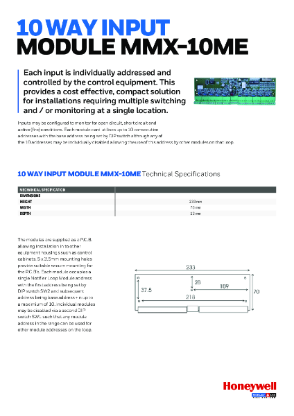 Morley-IAS 10 Way Input Module MMX-10ME