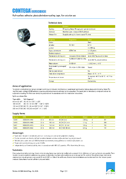 Contega Solido Exo Technical Datasheet