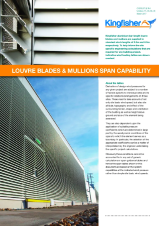 Kingfisher Louvre Blades and Mullion Span Capability