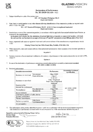 Pitchglaze Declaration of Performance for UKCA mark - 6-16-11.5 HS Laminated