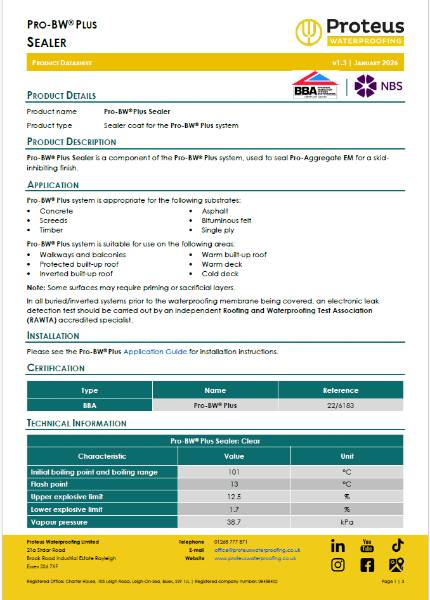 Product Data Sheet - Pro-BW® Plus Sealer
