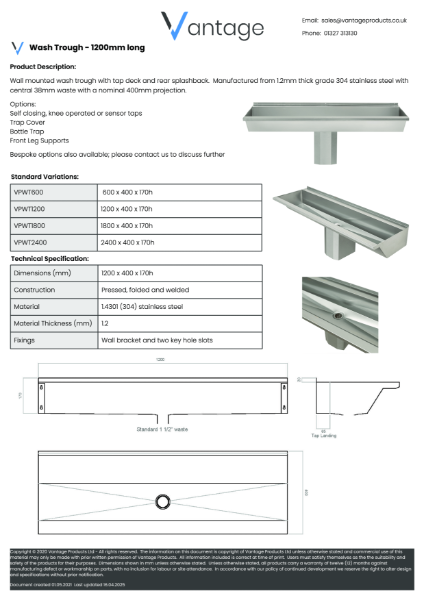Product Data Sheet - VPWT1200