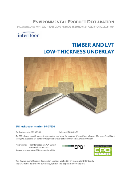 TIMBER AND LVT  LOW-THICKNESS UNDERLAY