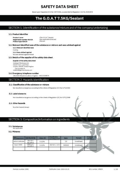 The GOAT - Liquid Grommet - Safety Data Sheet