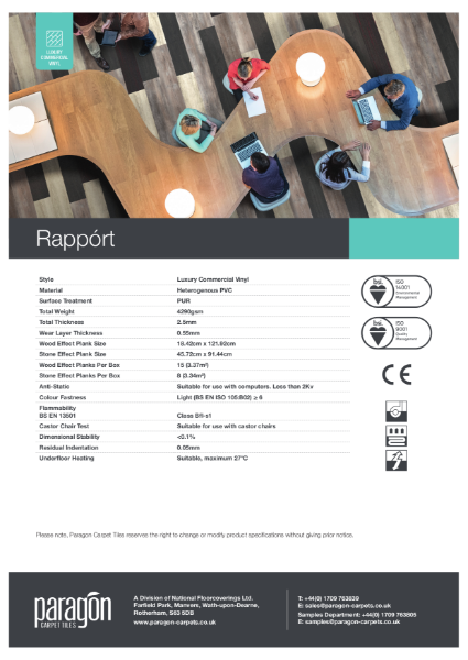 Paragon Carpet Tiles - Rapport - Specification Information