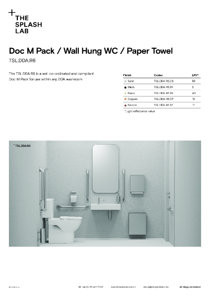 DDA Doc M Pack / Close Coupled WC / Paper Towel