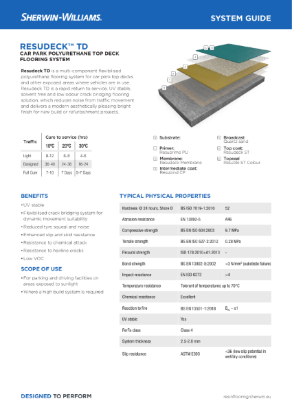 Resin flooring Resudeck TD system