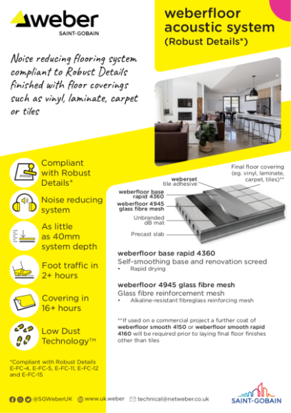 weberfloor acoustic system (Robust Details) - System spec card