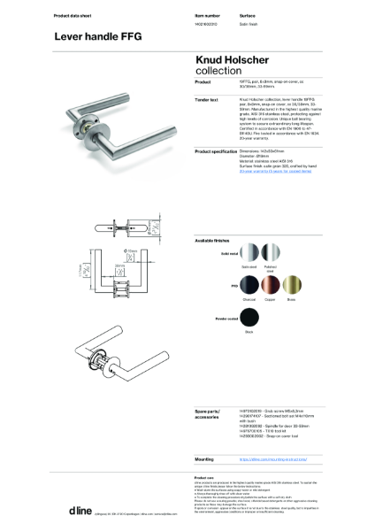 Lever handle FFG (Data sheet)