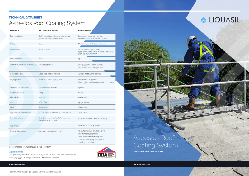 Asbestos Roof Coating System - BBA Approved Asbestoseal