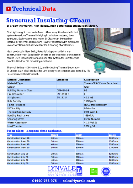 Structural Insulating CFoam