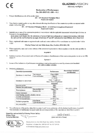 Pitchglaze Declaration of Performance for CE mark - 6-14-8.8 HS Laminated