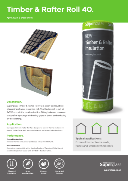 Superglass Timber & Rafter Roll 40 - Datasheet | NBS Source