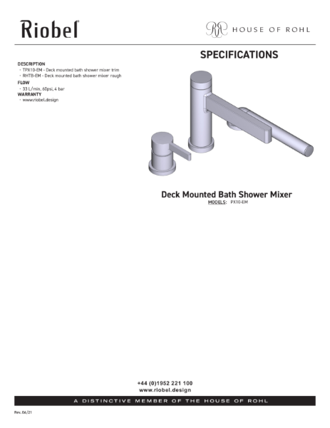 Paradox Deck Mounted Bath Mixer - PDS