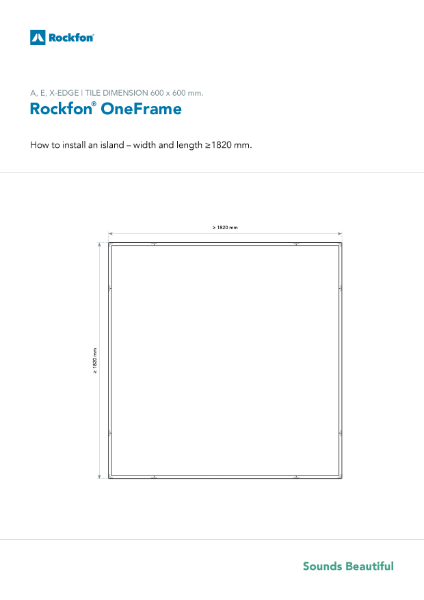 GRP Rockfon OneFrame | A-E-X Edge | width and length ≥1820 mm.