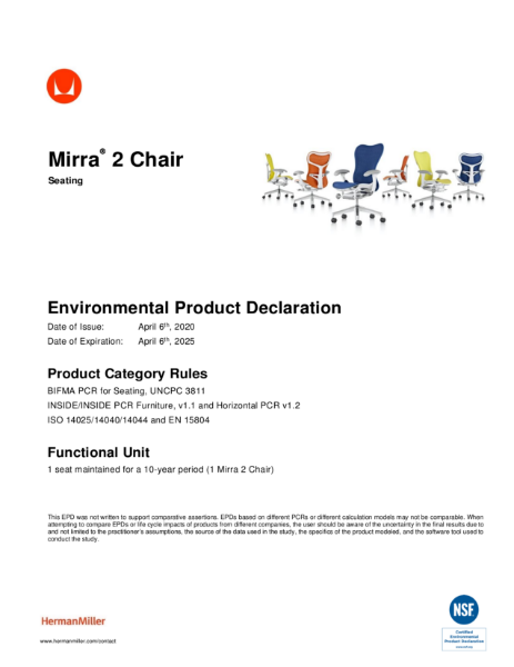 Mirra 2 Chair - Environmental Product Declaration