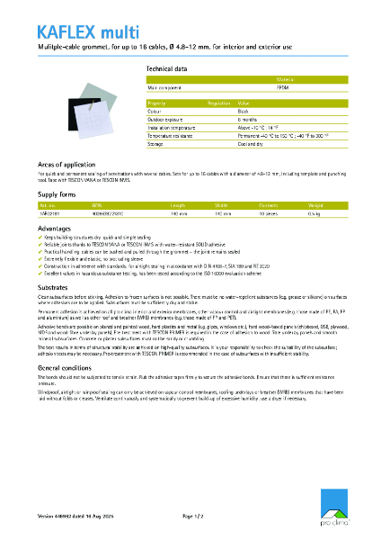 Kaflex Multi Technical Datasheet