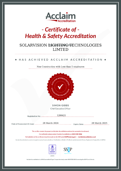 Acclaim Accreditation Certificate