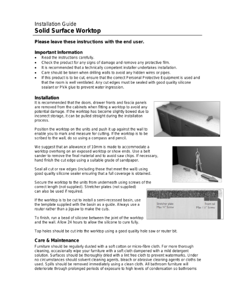 22mm SSV worktop