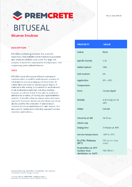 Bituseal Technical Data Sheet 2025