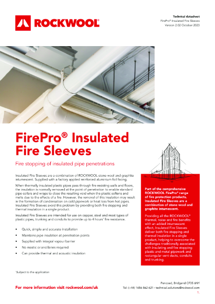 Insulated Fire Sleeves - Datasheet