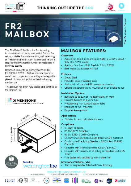 FR2 Mailbox Specifications