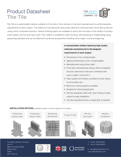 The Tile Datasheet