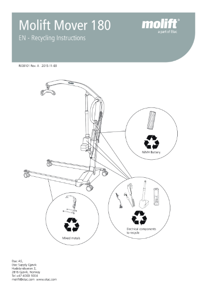 Molift Mover 180 recycling instructions