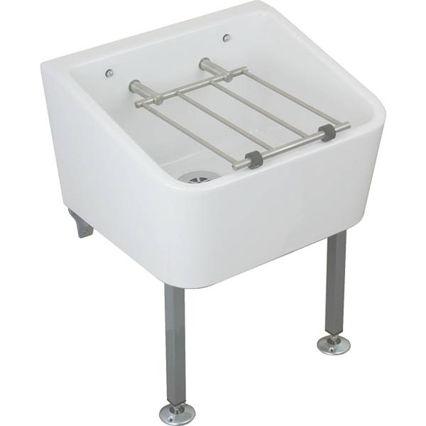 Twyford Avalon Set Of Cleaner Sink Without Overflow, With Hinged Grating And Two Legs