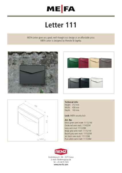 MEFA Letter Datasheet