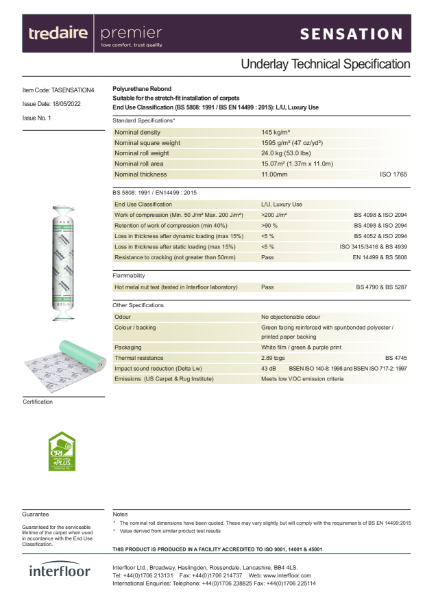 Sensation Specification