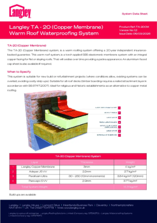 TA - 20 (CM) Warm Roof System