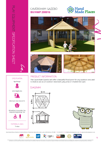 Caversham Gazebo Specification Sheet