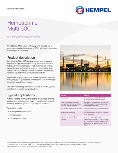 Hempaprime Multi 500 (45950) Product Information Sheet