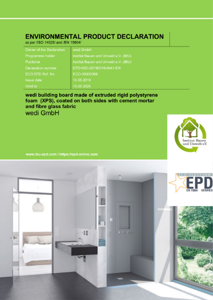 Environmental Product Declaration (EPD) - wedi Building Boards