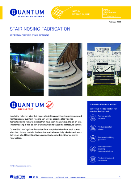 Curved & Shaped Stair Nosing Installation Guide & Detailing Data Sheet 2025