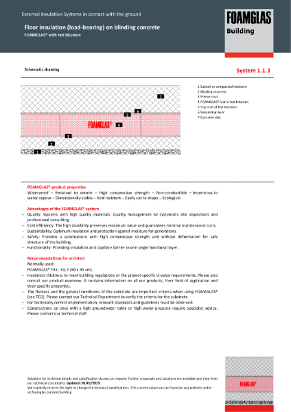 TDS_1.1.3_Below Ground - FOAMGLAS Insulation Beneath Structural Slab (Load Bearing)