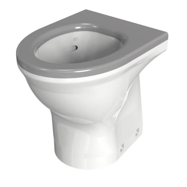 Dudley Resan Standard Height WC Pan - Wall Fixed - Grey Seat [V2]
